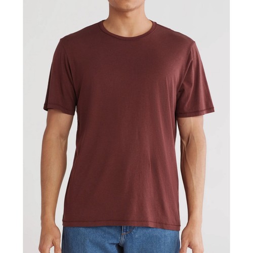 rag & bone Men's Short Sleeve Lightweight Crew T Shirt Cotton Lyocell Spice Plum