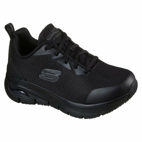 SKECHERS ARCH FIT Skechers Women's 108019 Arch Fit SR Black Slip Resistant Work Shoes