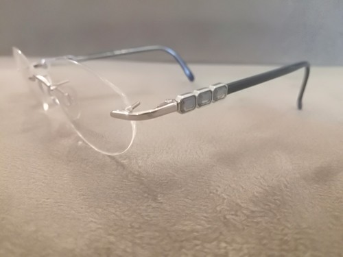 DANIEL SWAROVSKI Eyeglasses Model S165 Color White G With White Stones 23KT