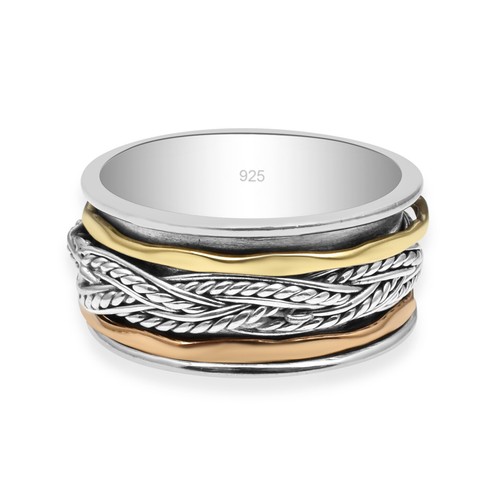 Spinning Ring with Copper & Sterling Silver Spinner Rings for Women and Girls