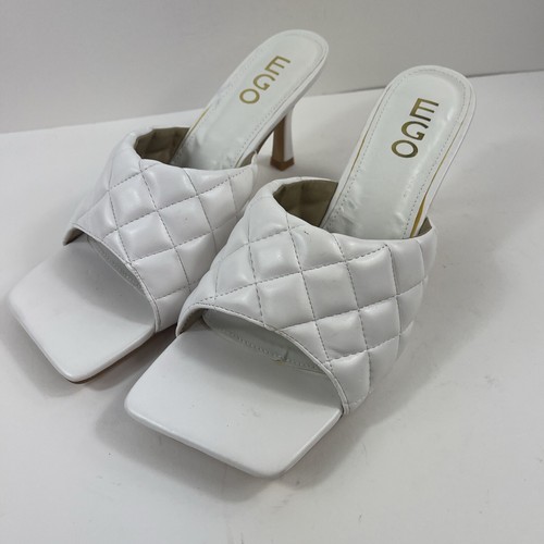 EGO Tropez White Heels Size 8 Slide In Shoes Sexy Up Day And Or Night