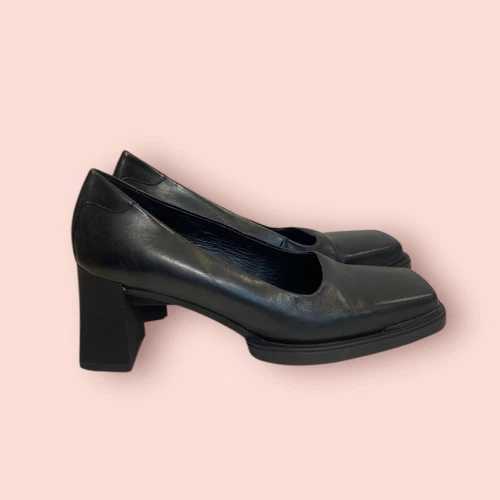 VAGABOND Shoemakers Edwina Pumps Shoes Leather Square Toe Chunky Heels Size 9
