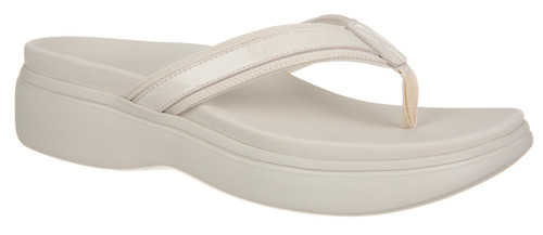 Vionic High Tide II Toe Post Cream Patent Leather Sandal Women's sizes 5 11 NEW!