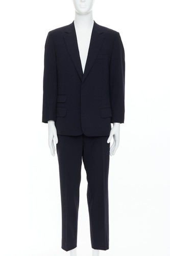 GUCCI Tom Ford Vintage navy wool GG monogram lined blazer IT50 L