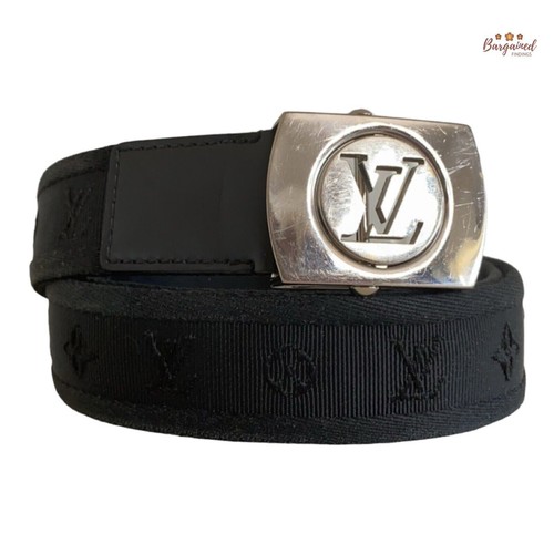 LOUIS VUITTON（LV） Autentica cintura ciondolo in tessuto monogramma nero Louis Vuitton taglia 90 36