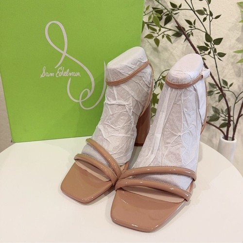 Sam Edelman Kia sandalo tacco a blocco rosa blush brevetto 7 7 5 9 5 nuovo con scatola estate fav