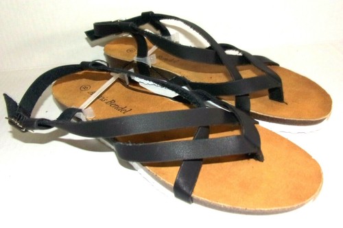 New Alexis Bendel Black Toe Post Slingback Footbed Sandals 8 M