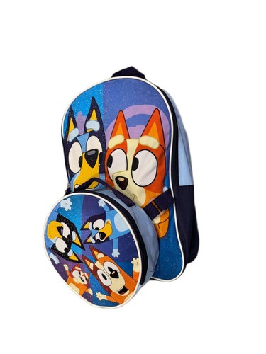 BOYY Fast Forward Bluey Boys’ 16" Backpack with Insulated Lunch Bag – Durable