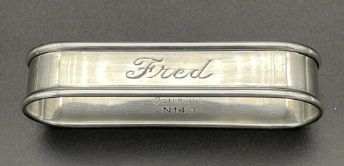 International Sterling Silver Napkin Ring Name Engraved “Fred”