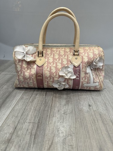 Vintage Christian Dior Pink Floral Monogram bedazzled purse