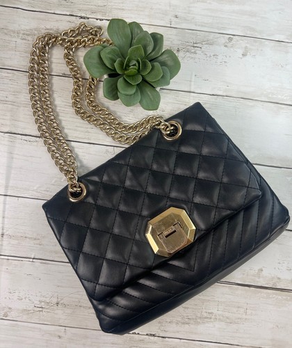 Aldo Black G Chain Shoulder quilted Crossbody Bag Med. Size