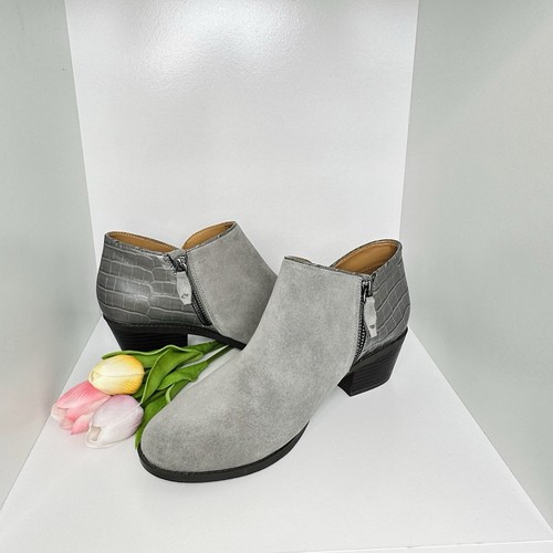 VIONIC Viomic Women’s Marissa Gray Leather Ankle Booties Size 8.5