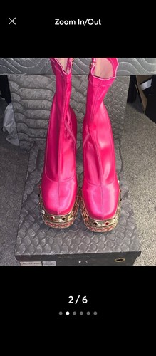 Azalea Wang Spotlight Junkie Chunky Bootie   Fuchsia (New)