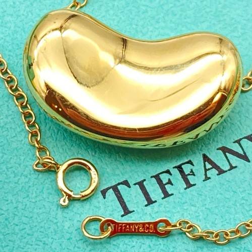 Collana con ciondolo fagiolo Tiffany & Co. 28" Elsa Peretti oro 12 6 g