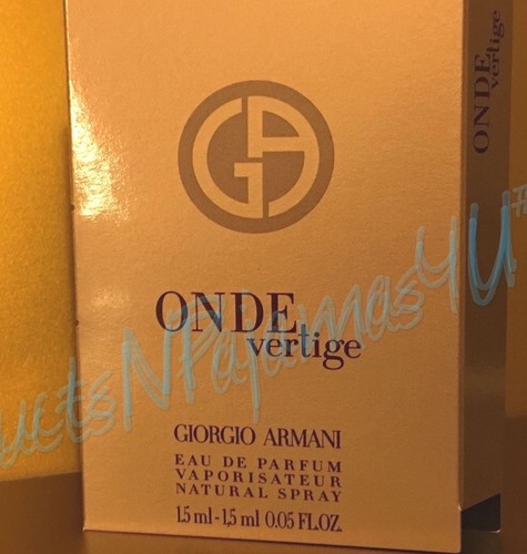 Giorgio Armani ONDE VERTIGE Eau de Parfum 0.05fl.oz 1.5ml CARDED SAMPLE