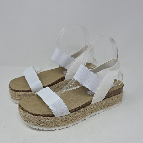 Steve Madden Jacklin sandali bianchi espadrillas plateau donna taglia 9