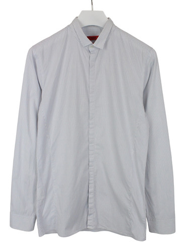 HUGO BOSS Erri Slim Fit   X Shirt Men's LARGE Button Up Pinstriped