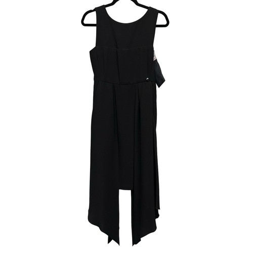 Abito midi smanicato doppio crepe nero Chanel nuovo con etichette autentico FR 36 US 4