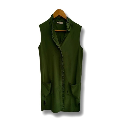 Celine   Abito 100% seta verde