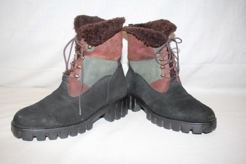 LI NING GOM MAR Mutli Color "Military" Style Boots W Brown Faux Fur Lining Size US 6 B16