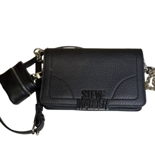 Steve Madden Black Bcara Vegan Convertible Crossbody Bag