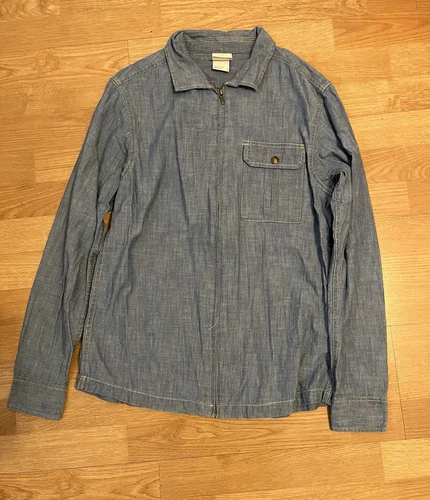 VINTAGE The North Face Shirt Mens S Size Blue Denim Long Sleeve
