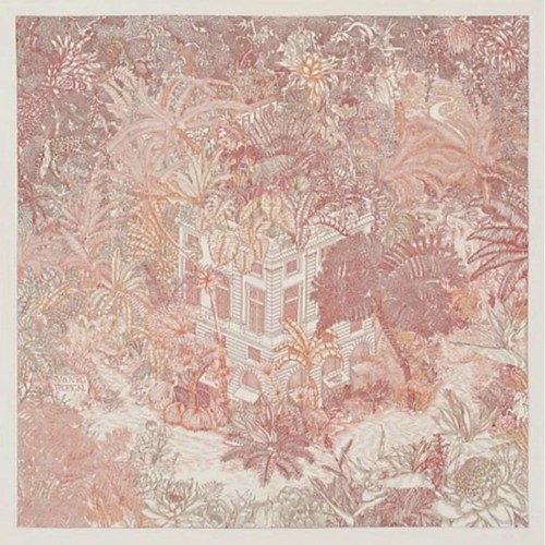 Hermès 2022 Faubourg Tropical Carré 140 Cashmere Silk Scarf Rare Color