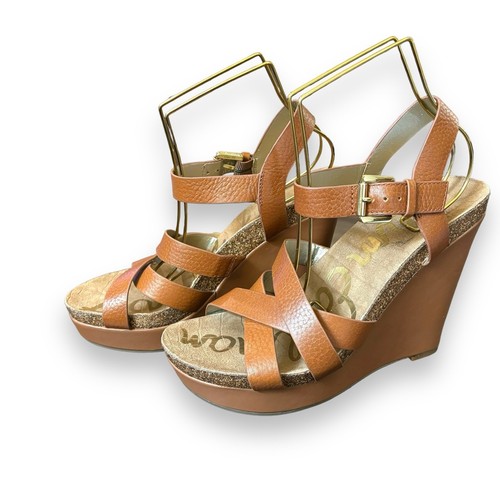 Zeppe Sam Edelman Nelson platform in pelle taglia 10 marrone marrone marrone cammello
