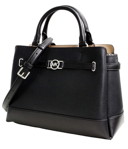 Borsa Michael Kors borsa scuola Reed LG CZ Belted Satchel nera pelle nuova