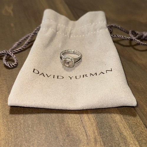 David Yurman Ring   Sterling Silver Morganite and Pavé Diamonds