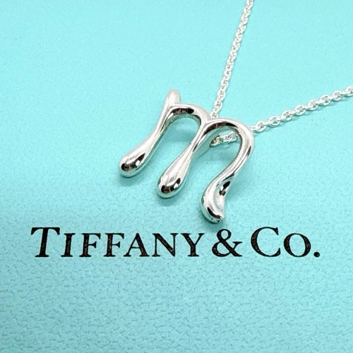Tiffany & Co. Iniziale M Mini Collana Lettera Alfabeto Argento 925