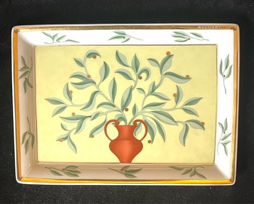 Rosenthal BVLGARI Itaca Tray Rectangle 8.5 x 6.25 In Urns Vines