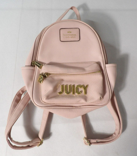 Juicy Couture Mini Zaino Borsa Blush Rosa Y2K Ecopelle Oro