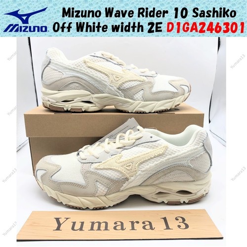 Mizuno Wave Rider 10 Sashiko Off White width 2E D1GA246301 Men's Size