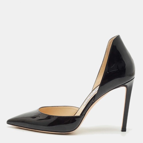 Décolleté d'orsay Jimmy Choo nere in vernice Addison a punta taglia 38 5