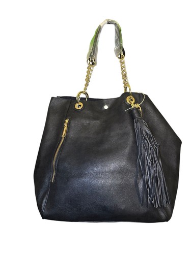 Steve Madden Black Satchel Tote Hobo Bag 2 Piece & 2 Front Zip Side Pockets NWT