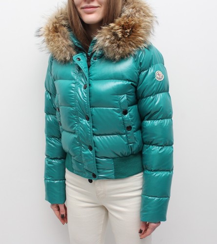 Giubbotto piumino trapuntato donna MONCLER Alpin con cappuccio bordo vera pelliccia RARO 1 ~S