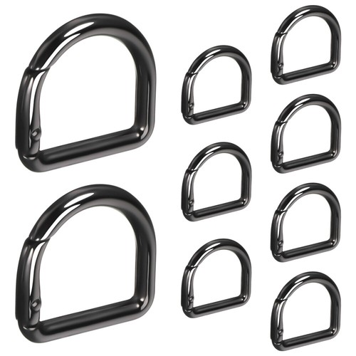 9 Pcs Spring Coil D Rings Heavy Duty Carabiner Backpack Clips Keychain