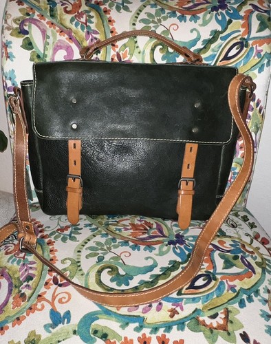 ALDO Mr. B’s Forest Green Genuine￼ Pebbled Leather Messenger Bag