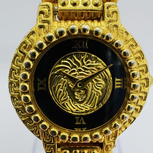 Orologio Gianni Versace Medusa Coin Placcato Oro U Accessorio Lusso