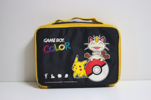 BOYY Pokemon Game Boy Color Yellow Carrying Bag from Japan Pikachu  Meowth Rare！