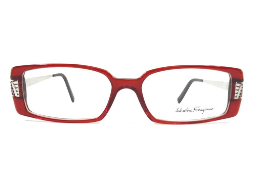 Salvatore Ferragamo Eyeglasses Frames 2636 B 579 Red Silver Crystals 52 15 135