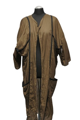 Abito kimono Gianni Versace L verde oliva tinta unita vintage midi mezza manica 100% cotone