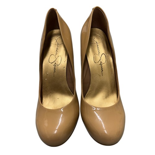 Jessica Simpson nuda punta ovale slip on donna tacco taglia 9 5B delicatamente indossato
