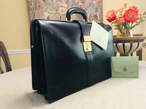 MAKR MARK CROSS "NEW YORK" Vintage Black Leather Briefcase   Lawyer   Attorney Bag