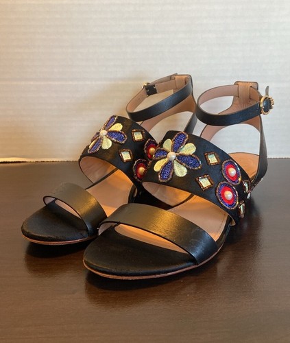 Sandali in pelle zeppa cristallo Tory Burch Estella taglia 6 1 2