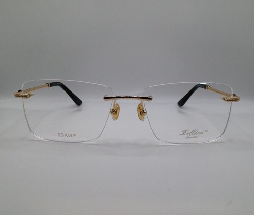 Zellini Lunettes ZL623 C1 23KGP G Plated Rimless Eyeglasses Frames 58 18 145