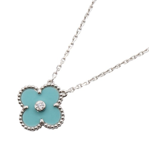 Van Cleef & Arpels Vintage Alhambra Diamond Necklace 18KWG White G U
