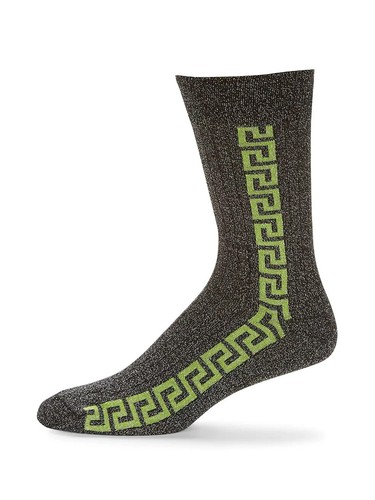 Autentici calzini con bordo VERSACE Versace Greca medi nuovi con etichette $125