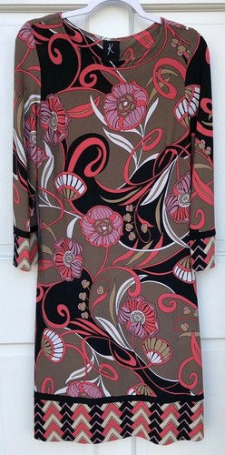PALACE K Women's 10 Floral Shift Dress 3 4 Sleeve Pullover Castle Hill Apparel Retro